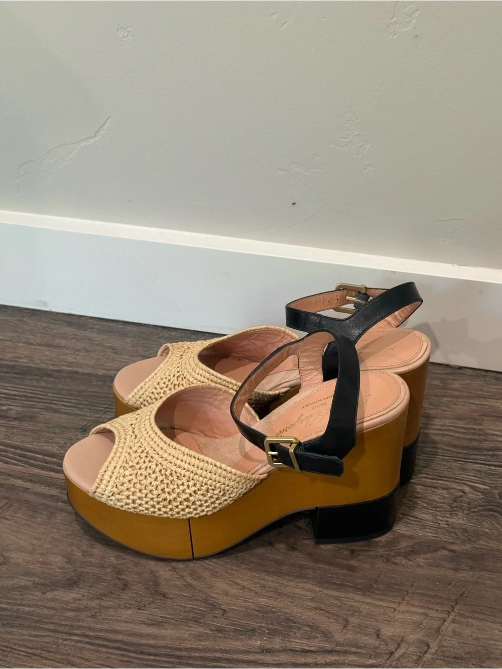 Robert Clergerie Raffia Wedge